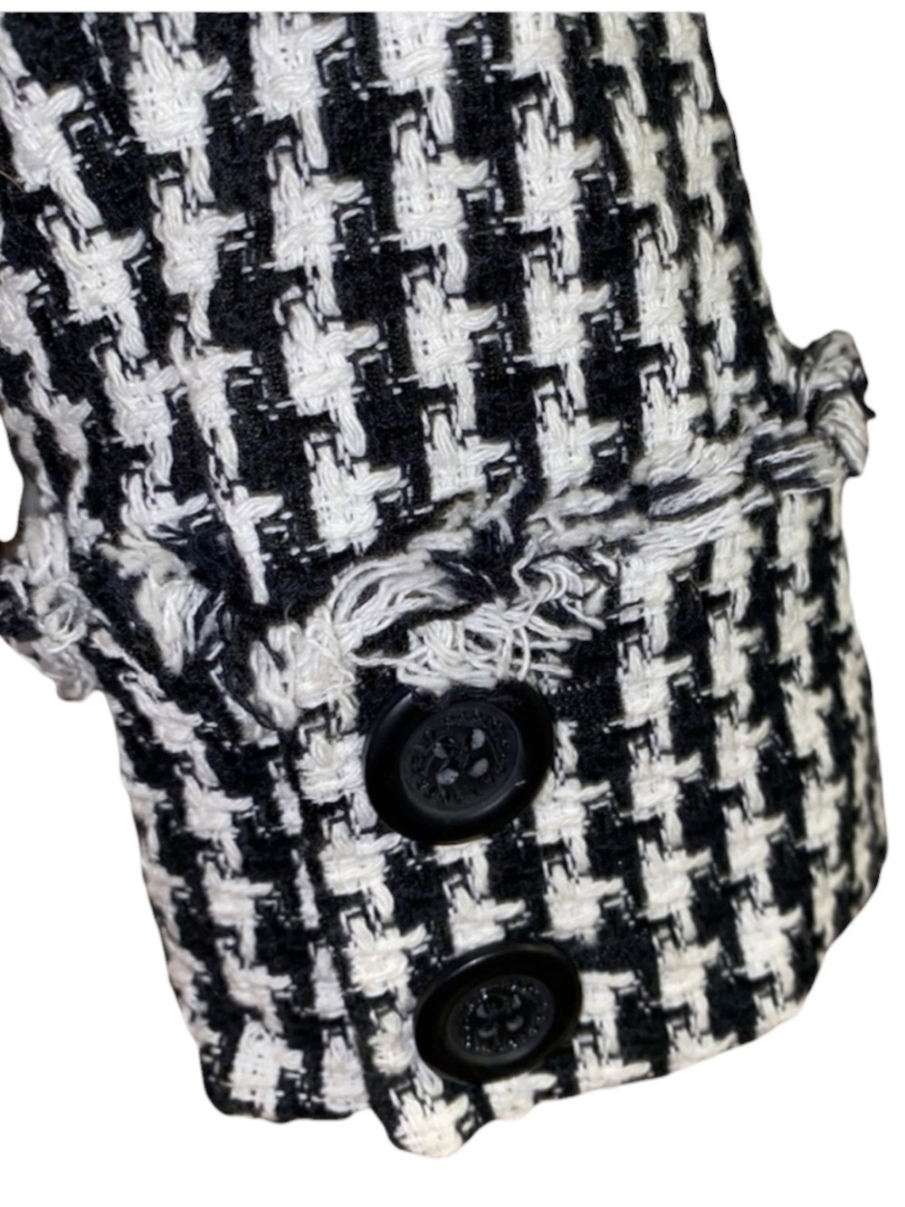 Karl Lagerfeld suit jacket, black & white, fringed edges, NWT! Women’s size 12 - Picture 5 of 7
